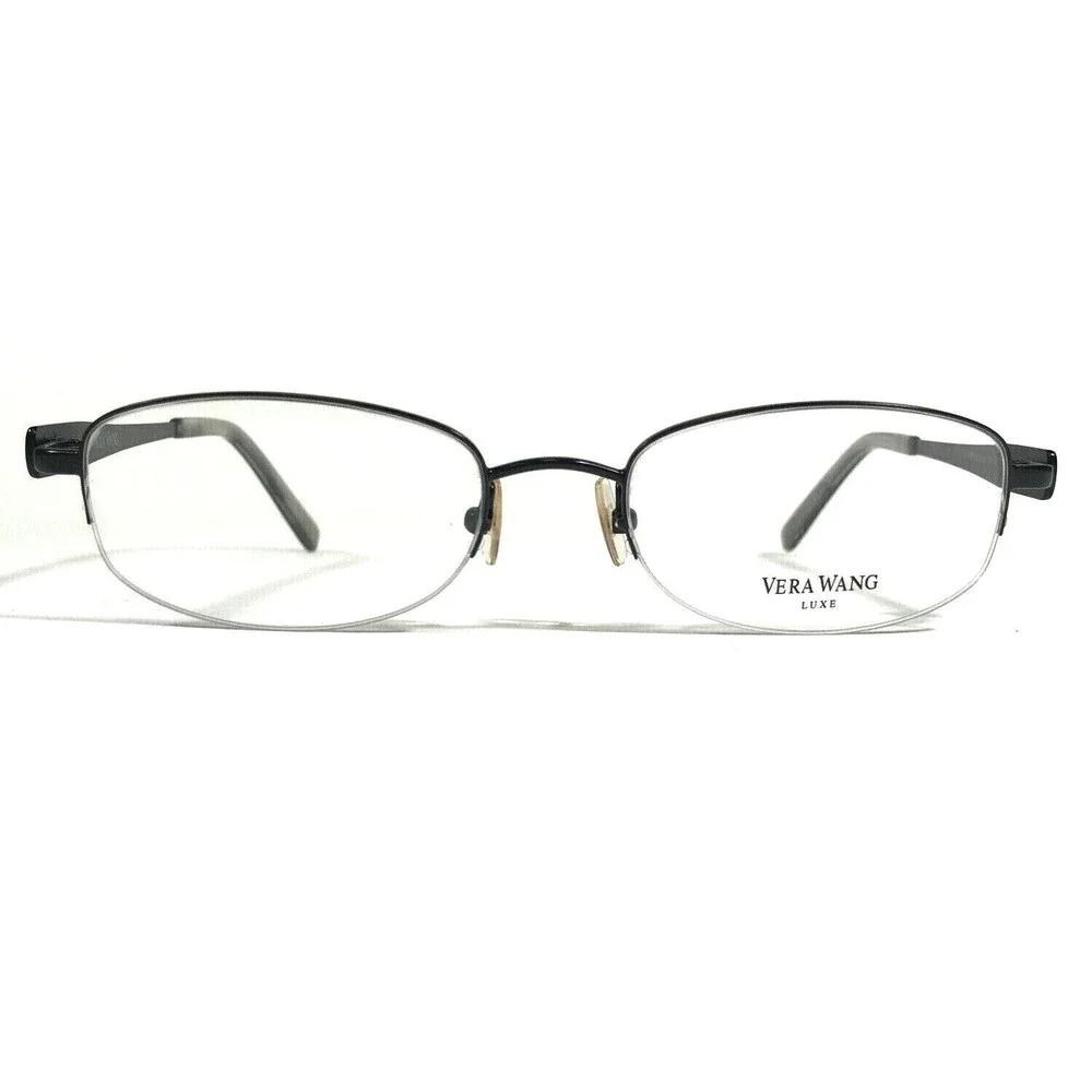 Vera Wang Luxe Eyeglasses Frames Exuberance BK Black Round Half Rim 51-18-138